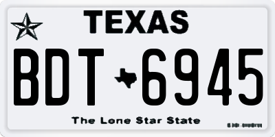 TX license plate BDT6945