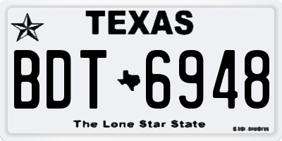 TX license plate BDT6948
