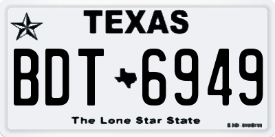 TX license plate BDT6949