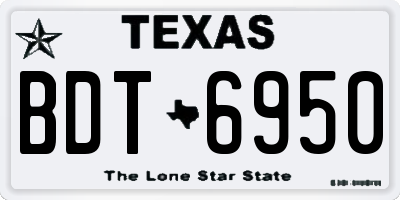 TX license plate BDT6950