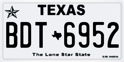 TX license plate BDT6952