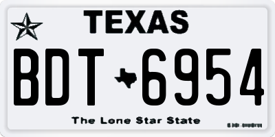 TX license plate BDT6954