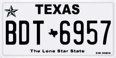 TX license plate BDT6957