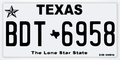 TX license plate BDT6958