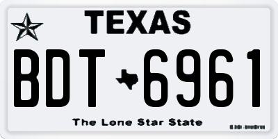TX license plate BDT6961