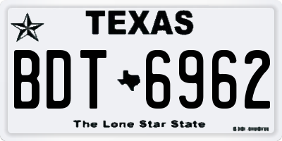 TX license plate BDT6962
