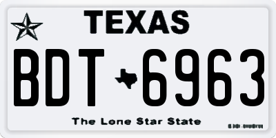 TX license plate BDT6963