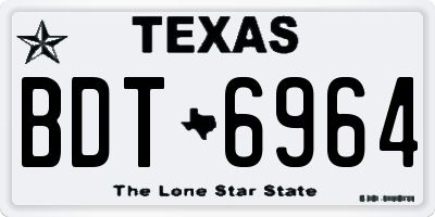 TX license plate BDT6964