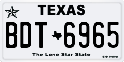 TX license plate BDT6965