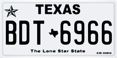TX license plate BDT6966