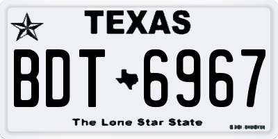 TX license plate BDT6967