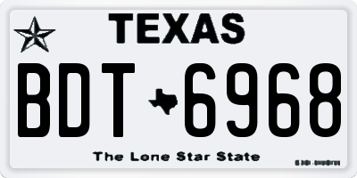 TX license plate BDT6968