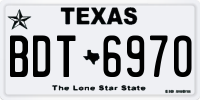 TX license plate BDT6970