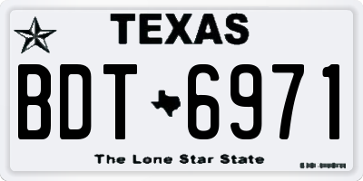 TX license plate BDT6971