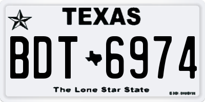 TX license plate BDT6974
