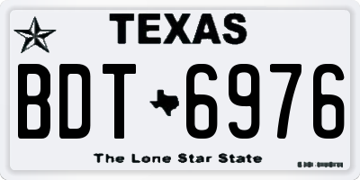 TX license plate BDT6976