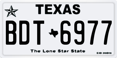 TX license plate BDT6977