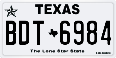 TX license plate BDT6984
