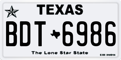 TX license plate BDT6986