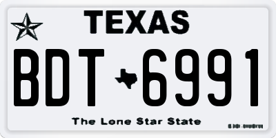TX license plate BDT6991