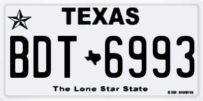 TX license plate BDT6993