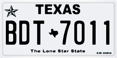 TX license plate BDT7011
