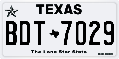 TX license plate BDT7029