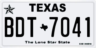 TX license plate BDT7041