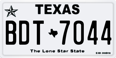 TX license plate BDT7044