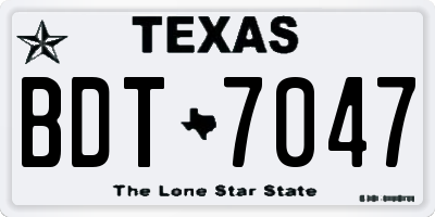 TX license plate BDT7047