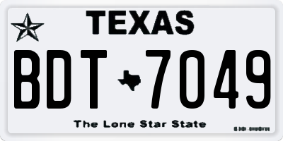 TX license plate BDT7049