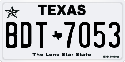 TX license plate BDT7053