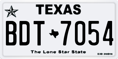 TX license plate BDT7054
