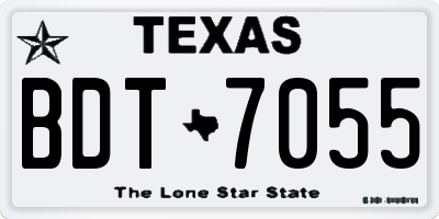 TX license plate BDT7055