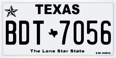 TX license plate BDT7056