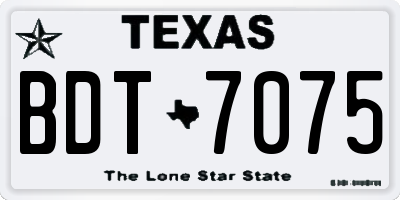 TX license plate BDT7075
