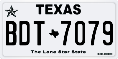 TX license plate BDT7079