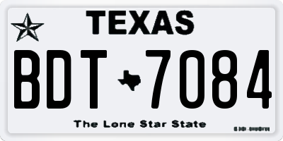 TX license plate BDT7084