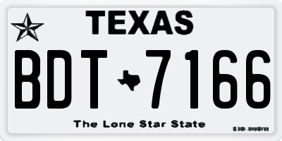 TX license plate BDT7166