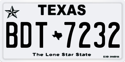 TX license plate BDT7232