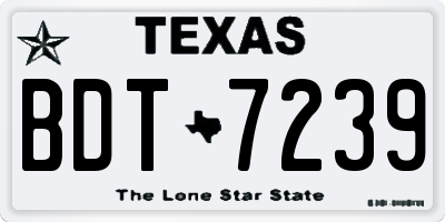 TX license plate BDT7239