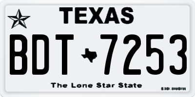TX license plate BDT7253