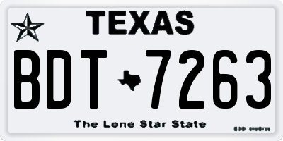 TX license plate BDT7263
