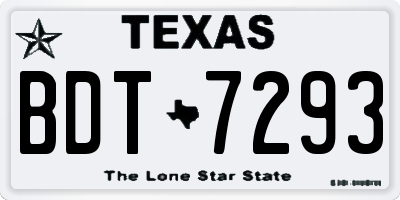 TX license plate BDT7293