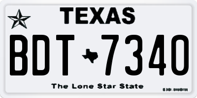 TX license plate BDT7340