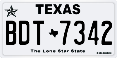 TX license plate BDT7342