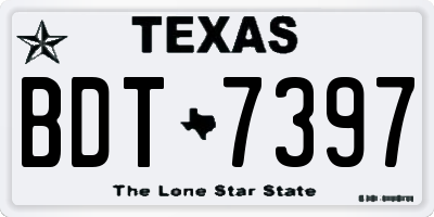 TX license plate BDT7397