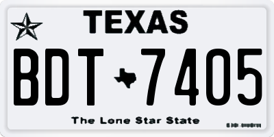 TX license plate BDT7405