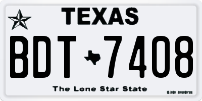 TX license plate BDT7408