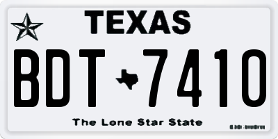 TX license plate BDT7410